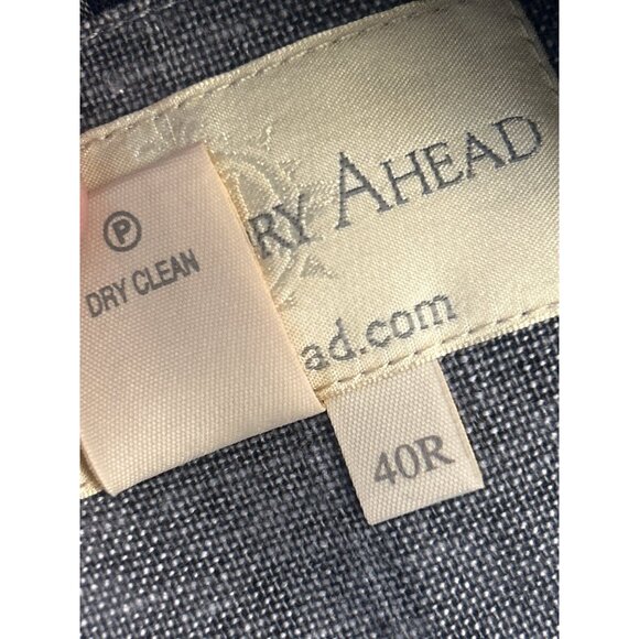 The Territory Ahead Blue Linen Blend Blazer 40R Coastal Grandfather Quiet Luxury - Picture 6 of 6